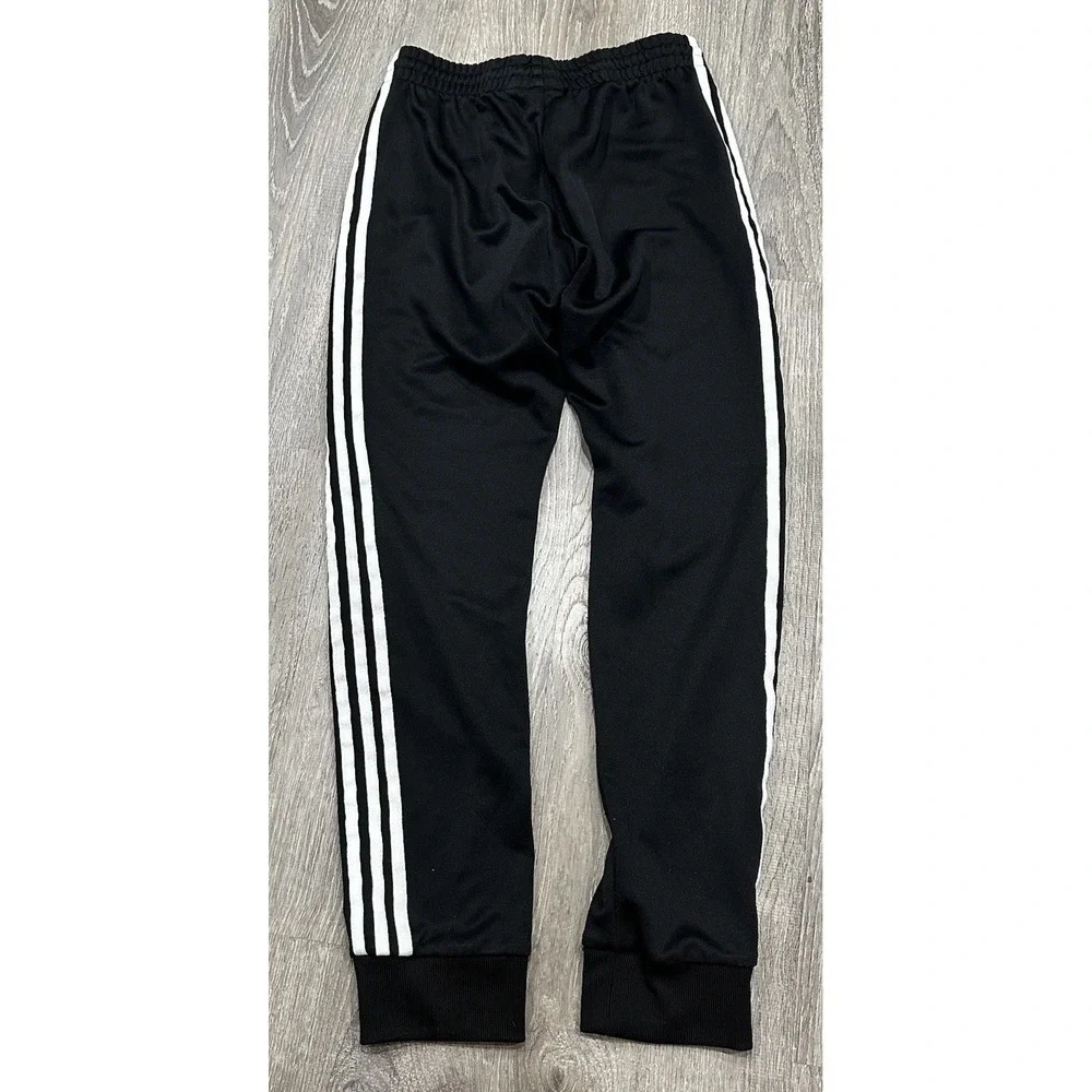 Adidas Sweatpants Men's Small Originals 3-Stripe Black White Tapered Jogger Pant